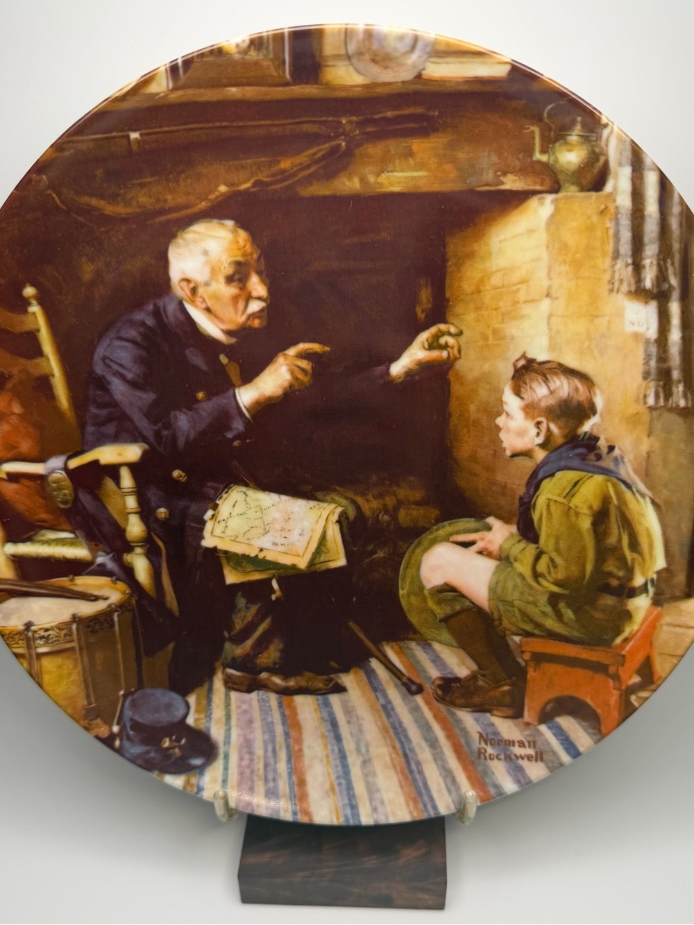 1989 Norman Rockwell “The Veteran” Collector Plate w/ COA